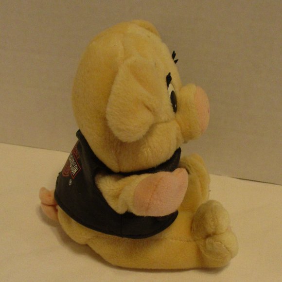 Harley Davidson NEW Vintage 1999 Black Red Peach Graphic Bean Bag Plush - Picture 2 of 8